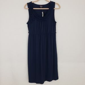 Oh Baby By Motherhood Dress Navy Blue Modal size Large Floral Embellishment NWT